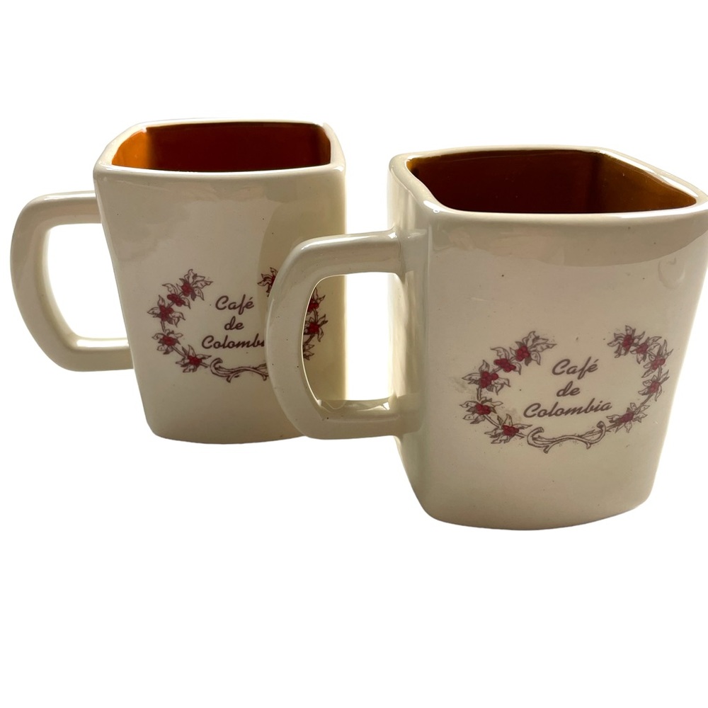 Rare Vintage Cafe de Colombia Colombian Coffee Mugs (2)